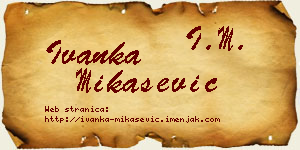 Ivanka Mikašević vizit kartica